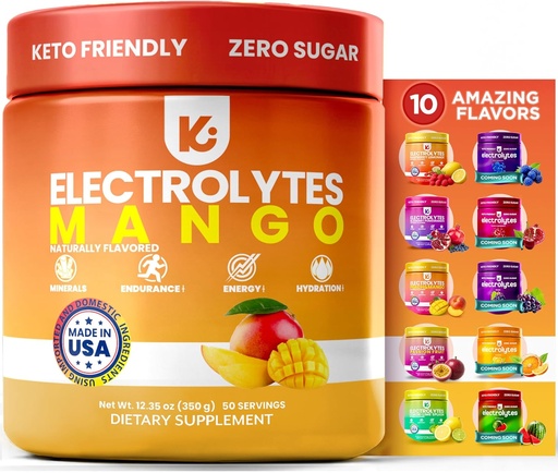 [BRSRMCYQAUORE3IY] Keppi Keto Hydration Electrolytes - Mango - Electrolyte Powder no Sugar - Sips Like Sunshine - Keto Electrolytes Powder - Electrolytes Sugar Free - Electrolyte Powder