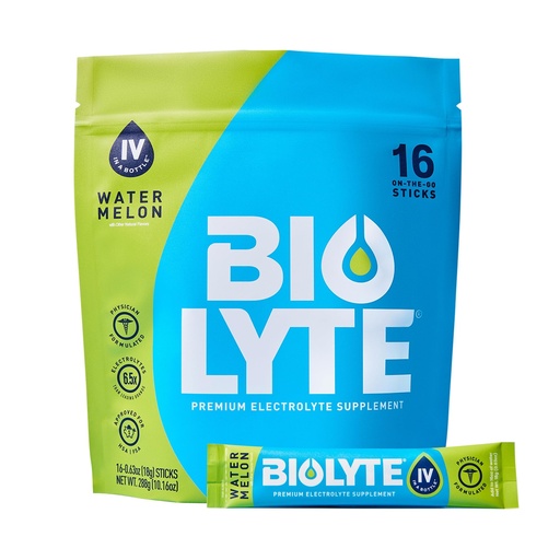 [BRSROCYHAEHRYGQV] BIOLYTE IV Electrolyte Powder Packets, IV Liquid Drink Mix for Water, Doctor-Developed Hydration, Approved Dehydration Relief, Chemotherapy Must Haves for Women & Men - Watermelon (16 Pack)