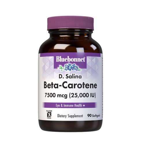 [BRSWIYQTPJ4QYE3C] BlueBonnet Mixed Beta-Carotene 25,000 IU (7500 mcg) Eye Vitamins - Vitamin A Supplement D. Salina Algae Beta-Carotene, Lutein & Zeaxanthin for Eye Health & Immune Support - Gluten-Free - 90 Softgels