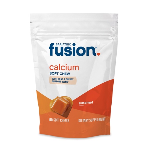 [BRSWGFA5BUJRMA34] Bariatric Fusion Bariatric Calcium Supplement Chews | Calcium Citrate with Vitamin D3 Bariatric Vitamin | Sugar Free Chewable |500mg |Caramel | 60 Count