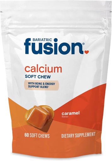 [BRSWGFA5BUJRMA34] Bariatric Fusion Bariatrical Calcium 补充 Chews → Calcium 配有维生素D3 Bariatric Vitamin → 不含糖的 Chewable → 500mg → Caramel → 60 计数