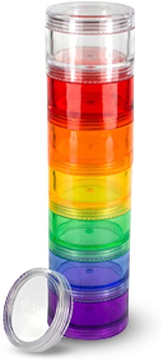 [BRSWIYYKO57RGELC] 7 Day Medicine Pill Organizer - Stackable Pill Box - Fits Small Tablets & Vitamin Supplements, Keep Your Daily Medicine Organized in One Place - Medium - Rainbow