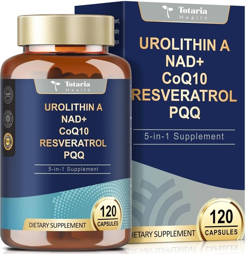 [BRSRA2Y6OANWAF3X] Totaria Urolithin A Supplement 1000 mg with NAD+, CoQ10, Resveratrol