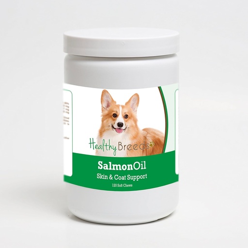 [BRSWGEICDJ4B6EIU] Здрави породи Pembroke Welsh Corgi Salmon Oil Soft Chews 120 Брой