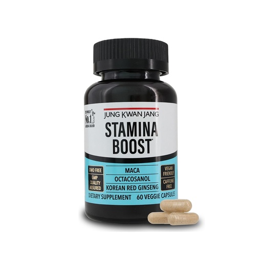 [BRSROAYEC4JRMCL3] JUNG KWAN JANG Men's Stamina Boost with Korean Red Ginseng, Maca, and Octacosanol for Men's Health and Energy Supplement, 60 Capsules