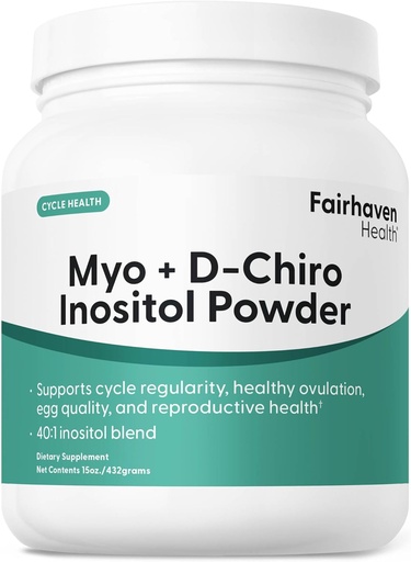 [BRSRMHA6A4AQ2HYZ] Fairhaven Saúde Myo-Inositol e D-Chiro Inositol po | 40:1 Ratio | Ovario saudable e equilibrio hormonal para mulleres * | Suplemento vegano Premium para mulleres | Non-GMO | 180 servizos