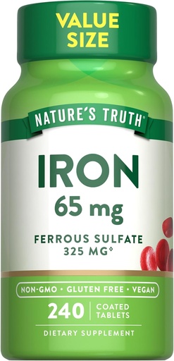 [BRSROHQBPINB6D3J] Natura's Truth Tablets de fier 65mg 