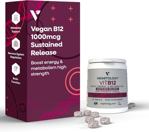 [BRSWGHACCMHRG3Q2] Vitamin B12 Supplements – Vegan B12 Vitaminer för energistöd – VIT B12 Vitamin Supplements for All Ages – Vitamin B12 1000 Mcg (60 Tabs)