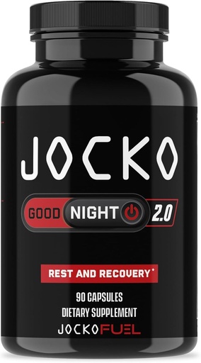 [BRSWGEL4CV5Q4E3H] Jocko Fuel Good Night Natural Sleep Aid for Adults - Sleeping Pills for Rest & Recovery, Non-Habit Forming with Tart Cherry Extract, L-Theanine, Lavender, & Lemon Balm (90 Capsules) Packaging May Vary
