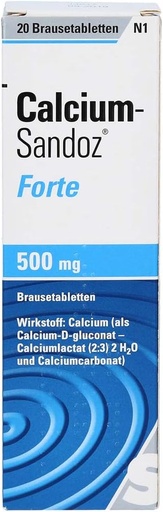 [BRSWIAAQCQPQCHTG] Calcium-Sandoz Forte 500 mg 20 Effervescent Tablet