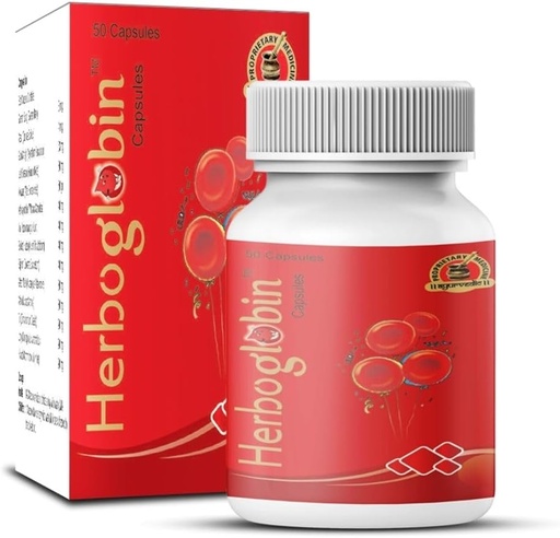 [BRSWIBQ7OENQCCTE] Herboglobin Capsule Herbal Remedy per l'anemia di carenza di ferro 4 confezioni da 50 capsule