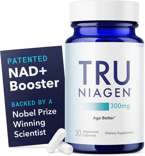 [BRSWGBQCOYBGCDL4] TRU NIAGEN Patented NAD+ Supplement for Anti Aging and Cell Regeneration, 300 mg Niagen, 30 Servings | Supports Cellular Energy, Brain, Muscle | Nicotinamide Riboside (NR) Take 1 Daily | 1 Bottle