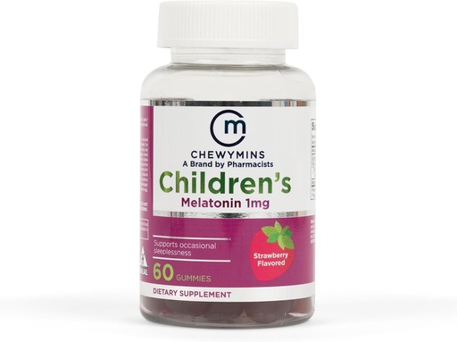 [BRSROEITCAHWKCD4] Halal Children's Melatonin Gummies - Strawberry, Orange, and Lemon Flavor - Non-GMO, Organic - Supports Sleep - 60 Gummies