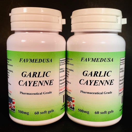 [BRSWIHYLBV7G2GY7] Garlic Cayenne, Made in USA - 120 (2x60) softgels