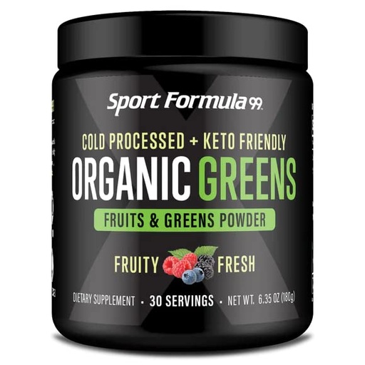 [BRSWYAT3BUJQIG3K] Sport Formula 99 Organic Greens Superfood Powder, Cold Pressed Vegan and Keto Powder, Non-GMO, Low Calorie Daily Green Juice Powder