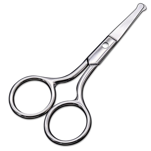 [BRSW2GDRO55GY2T3] Small Scissors With Round Tip Design - Professional Grooming for Hair, Eyelashes, Nose, Eyebrow Trimming, Mustache - Will Not Hurt the Nasal Cavity