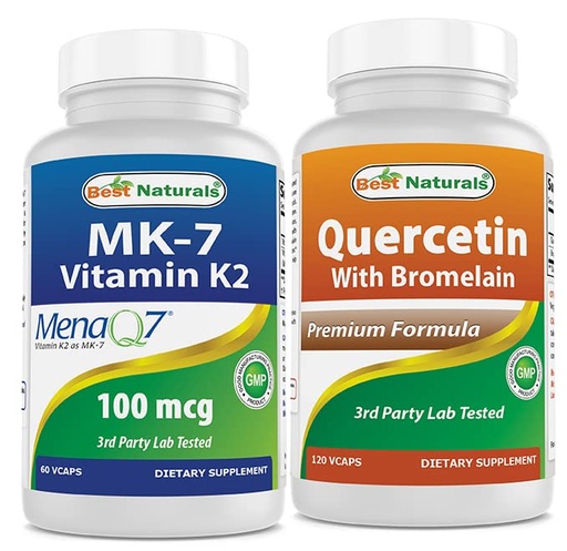 [BRSRMCY5PJ7RACL7] Best Naturals MK-7 100 mcg & Quercetin with Bromelain