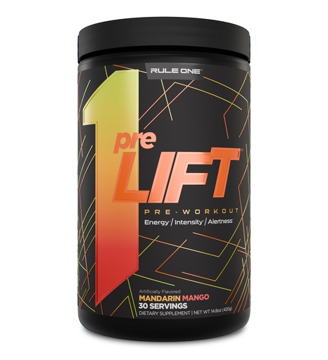 [BRSRA2YECIPAYFDK] Rule 1 Proteins preLIFT Pre-Workout, Mandarin Mango, 30 Servings | 6g Citrulline, 3.2g Beta Alanine, 3 Caffeine Sources + 20 Others for Energy, Alertness, & Endurance