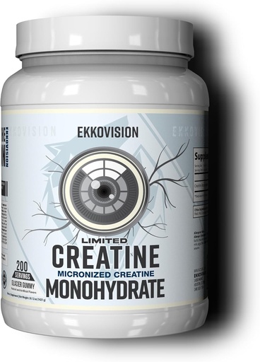 [BRSRAAYPAEFAIFLU] Ekkovision Creatine Monohydrate Powder, Micronized, Glacier Gummy, Pre Workout & Post Workout Supplement for Men & Women, Energy Support, Easy to Mix in Shakes, Smoothies & Beverages, 200 Servings