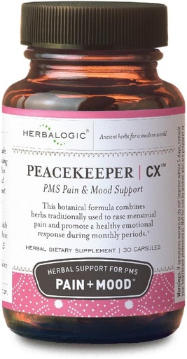 [BRSWGYYPAAJRAHY3] Herbalogic - Peacekeeper CX Herb Capsule - Riduce PMS Correlati Mood Swings - Riduce Cramps & Pain Associati a Periodi Mesi - Contiene Turmeric & Corydalis - 30 Cap Count