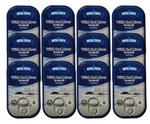 [BRSW2GI6BEGQG3L2] Royal Zenith Icelandic Wild Cod Liver 4.05oz/115g Pack of 12
