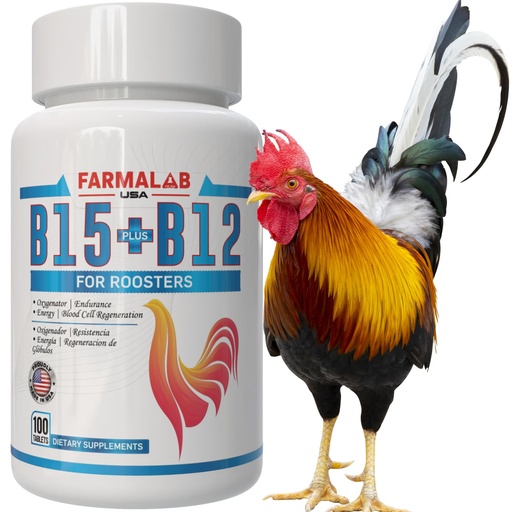 [BRSRMYYOC56QKAD4] Farmalab B12 B15 for Roosters B15 B12 para Gallos 100 Tablets