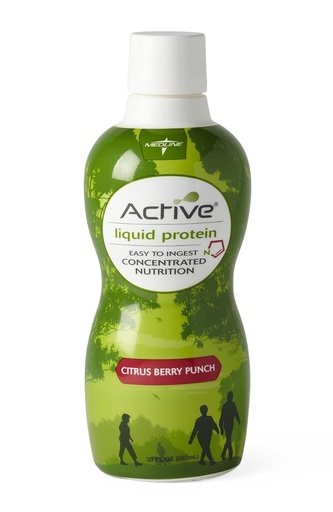 [BRSWIZQOAAEGC33O] Medline Active Liquid Protein, Citrus Berry Punch, 30-oz, 15g Protein (4-ko paketea)