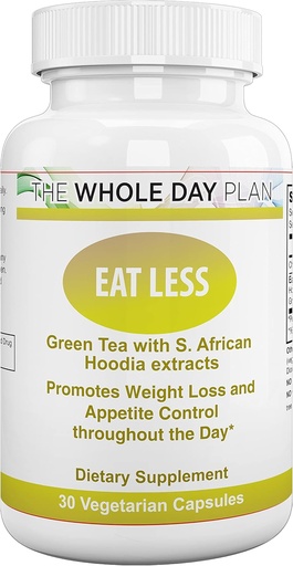 [BRSWGEITCB6ROCL2] The WHOLE DAY Plan EAT LESS - Weight Loss Pills for Women and Men That Works Fast - Appetite Suppressant Fat Burning Supplements, 30 capsules, Made in USA