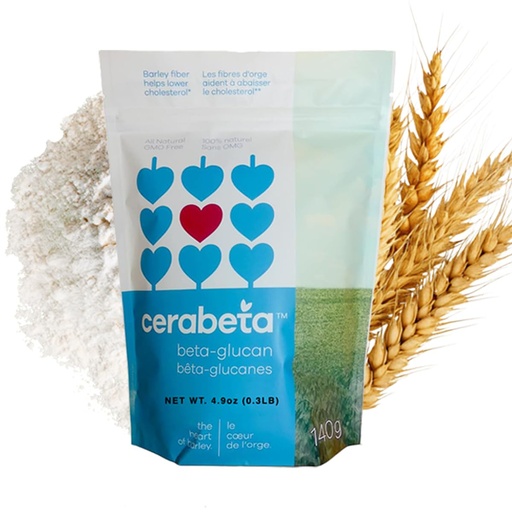 [BRSRAYYROJ4AM3TB] Cerabeta Barley Beta-Glucan Daily Supplement Powder, 4-in-1 Natural Fiber, Single Ingredient, Sugar-Free, Non-GMO.