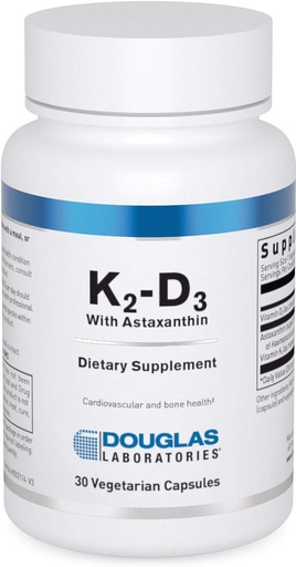 [BRSWIBYHDEPAYEYV] Douglas Laboratories K2-D3 with Astaxanthin - Antioxidant Support for Bones, Immune Function & Vascular Health* - With Menaquinone-7 & D Vitamin - 30 Vegetarian Capsules