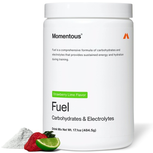 [BRSRMAIEBZYW2FYV] Momentous Fuel Intra-Workout Energy & Hydration Drink Mix - Powder for Sustained Energy During Workouts - NSF Certified for Sport - GMO- & Gluten-Free - 15 Servings - Strawberry Lime