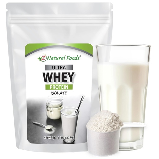 [BRSWYFLQB4IQ2F32] Z Natural Foods Ultra Whey Protein Isolate Powder - Pure, Unflavored, Unsweetened Whey Protein Powder - Flavorless Whey Isolate with Vital Proteins for Fitness, Sports Nutrition, Immune Support, 5 lb