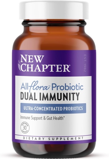 [BRSRAYI7BEBBMETP] New Chapter All-Flora™ Probiotic Dual Immunity, Clinical-Strength Ingredients - Highly Concentrated Probiotics for Active Immune Support & Gut Health + Immune-Boosting Fermented Postbiotics, 30 ct