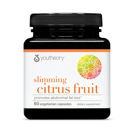 [BRSWKFICPNYREDY3] Youtheory Slimming Citrus Fruit - Vegan Health Supplement with Chromium - Supports Overall Wellness* - Dairy, Soy & Gluten Free - 60 Vegetarian Capsules