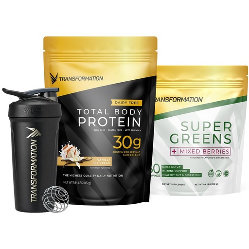 [BRSRMBIZBANQACL2] Transformation Vanilla Protein Powder, Super Greens Superfood Green Juice Powder and Performance Insulated Shaker Bottle