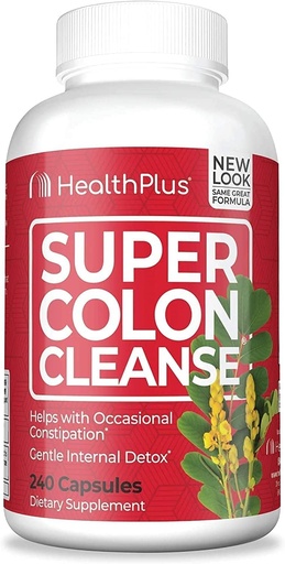 [BRSWKH3YOIDB2HDO] Health Plus Inc., Super Colon Cleanse, 500 mg, 60 kapsulių - 2pc