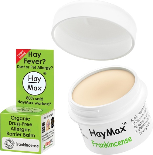[BRSWIYAPBQMAMFDC] HayMax Allergen Barrier Balm - Frankincense 0.17 fl oz - Organic, Natural & Non-Drowsy Hay Fever & Allergy Relief Balm - Blocks Pollen & Allergen Particles - Great for Adults, Kids & Pregnant Women