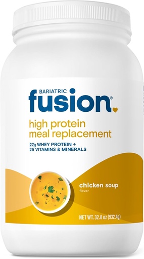 [BRSWKGYZOMORKAIZ] Bariatrisk Fusion Kylling Soup Måltid Replacering 27g Protein pulver, 21 Servering Tub for Bariatrisk kirurgi pasienter inkludert gastrisk bypass og erme gastrogen - ingen gluten, aspartam eller sukker