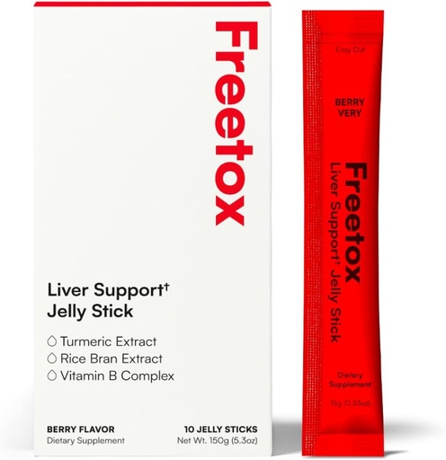 [BRSROHYOAUCAOCL7] Freetox Liver Detox Jelly Sticks – Pre-Party Hangover Support & Next-Day Recovery Supplement – Hydration + Antioxidants – Berry Flavor – 10 Stick Pack