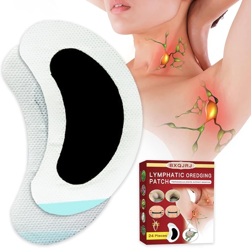 [BRSRAYAYAUMBADT2] 24Pcs/Box Herbal Lymph Nodes Patch, Lymphatic Drainage Patch/Patches, Herbal Lymphatic Drainage Care Patch, Neck Lymph Nodes Patch, Lymphatic Massage для мужчин и женщин
