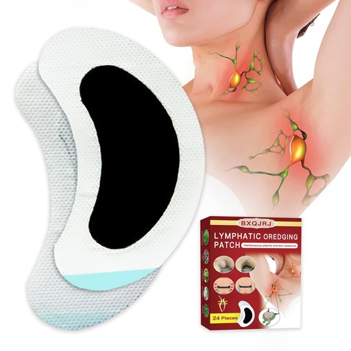 [BRSRAYAYAUMBADT2] 24Pcs/Box Herbal Lymph Nodes Patch,Lymphatic Drainage Patch/Patches,Herbal Lymphatic Drainage Care Patch,Neck Lymph Nodes Patch, Lymphatic Massage for Men and Women