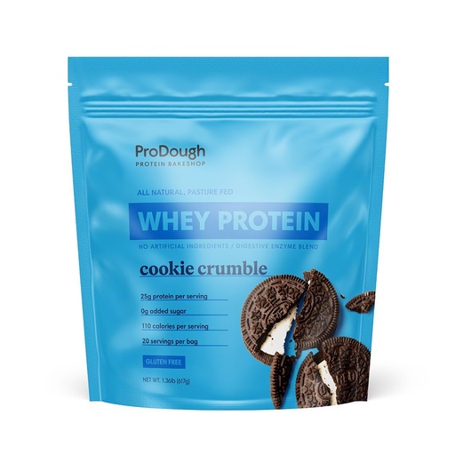 [BRSRMCAPDEMW2YAV] ProDough Gourmet Whey Isolate Hydrolized Protein Powder for Shake Mix- Easy Digest Enzyme Blend, 25g Protein per Serving, Natural Ingredients, Gluten Free, Keto Friendly (Cookie Crumble)
