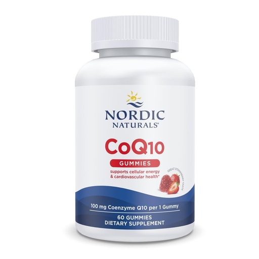 [BRSWECQZCJ4A4ELZ] Nordic Naturals CoQ10 Gummies, Strawberry - 60 Gummies - 100 mg Coenzyme Q10 (CoQ10) - Great Taste - Heart Health, Cellular Energy Production, Antioxidant Support - Non-GMO, Vegan - 60 Servings