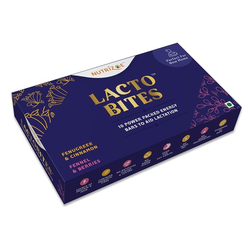 [BRSWYZ32OAIBQHLJ] Nutrizoe Lactobites - Power Packed To Aid Lactation for Increased Milk Supply and Easy Breastfeeding, 450 Gm (10 Bars)