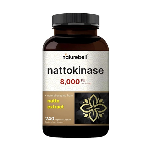 [BRSROGACO4BRE2D3] NatureBell Nattokinase - 240 Capsules - 8,000 FU Max Strength from Fermented Natto Extract - for Heart Health, Healthy Circulation & Daily Wellness Support*