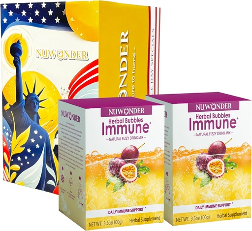 [BRSRAZLRDECQICI4] Immune Booster Fizzy Drink Mix Herbal Supplement Made with Astragalus, Ginger, Jujube, Atractylodes, Passion Fruit, No Artificial, 10packs (2 Boxes)