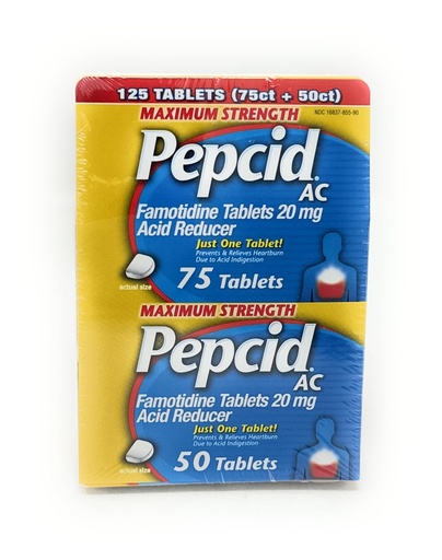 [BRSWIYQ4A56QCD3O] Pepcid AC Acid Reducer Maximum Strength - 125 Tablets