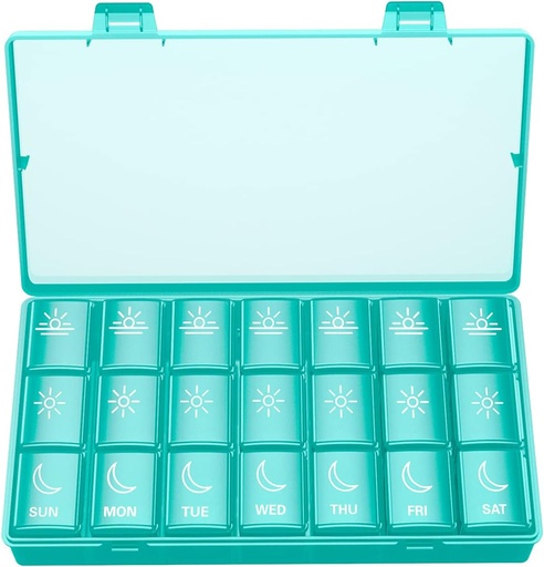 [BRSWYAIOCN7AO2A6] BUG HULL Haftalık Pill Organizer 3X bir gün, Günlük 7 Günlük Tıp Pill Organizer 3 Zaman Bir Gün, Seyahat Pill Case Konteyneri Vitaminler, Supplements Form