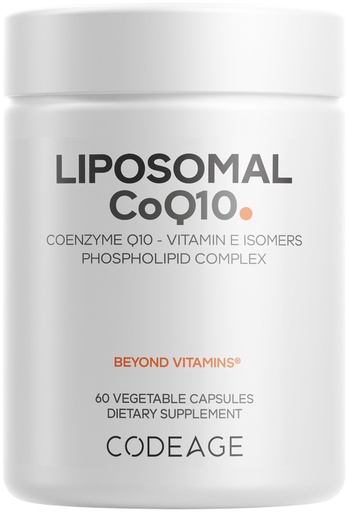 [BRSRMCAKAV7Q43T5] Codeage Liposomal CoQ10 Supplement - 125 mg Coenzyme Q10 with Vitamin E Isomers Tocopherols - 2-Month Supply - 1 Capsule Per Serving - Liposomal Delivery - Vegan, Non-GMO, Gluten-Free - 60 Capsules