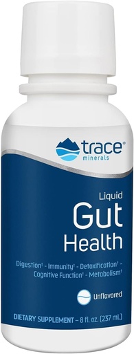 [BRSRMFADCEIWOA3A] Trace Minerals Gut Health - Apoio ao linaxe de Gut, dixestión saudable, función do sistema inmunitario - Suplemento de saúde Digestivo con ácido húrico e fulvico - sen sabor, 8 fl oz (Acerca de 47 servizos)